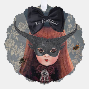 Goth Doll Ornament Card Karte