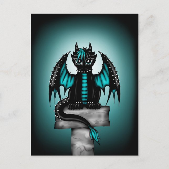 Goth Dragon Postkarte (Vorderseite)