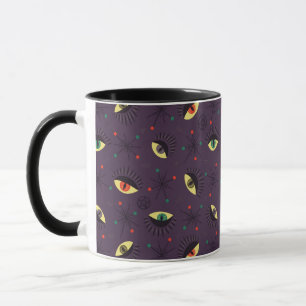Goth Eyes Witchy Lila Pattern Occult Tasse