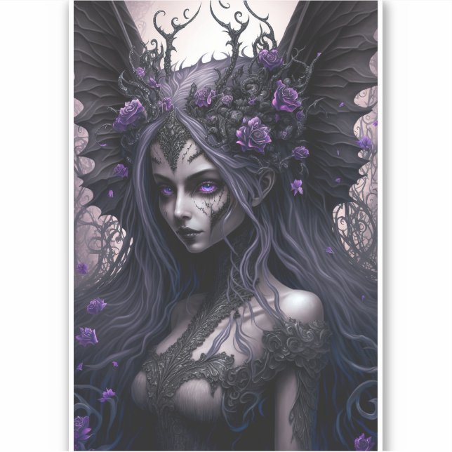 Goth Fairy Dark Fantasy Art Sticker (Vorderseite)
