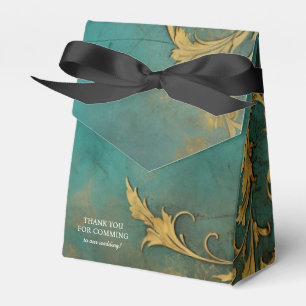 Goth Floral Aquamarin und Gold Geschenkschachtel