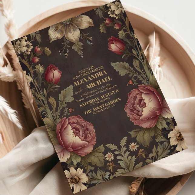 Goth Floral Viktorianisch Wedding Einladung (Von Creator hochgeladen)