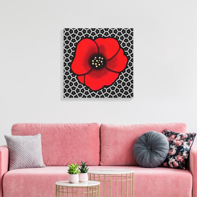 Goth Garden Mohn Leinwanddruck (Insitu (Wohnzimmer))