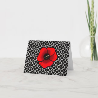 Goth-Garten-Mohn-Blanko-Notizkarte Dankeskarte