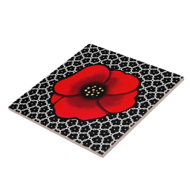 Goth-Garten-Mohn-Untersetzer Fliese (Seite)