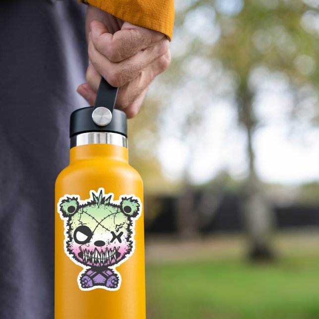 Goth Genderfade Pride Flag farbiger Bär Aufkleber (Von Creator hochgeladen)