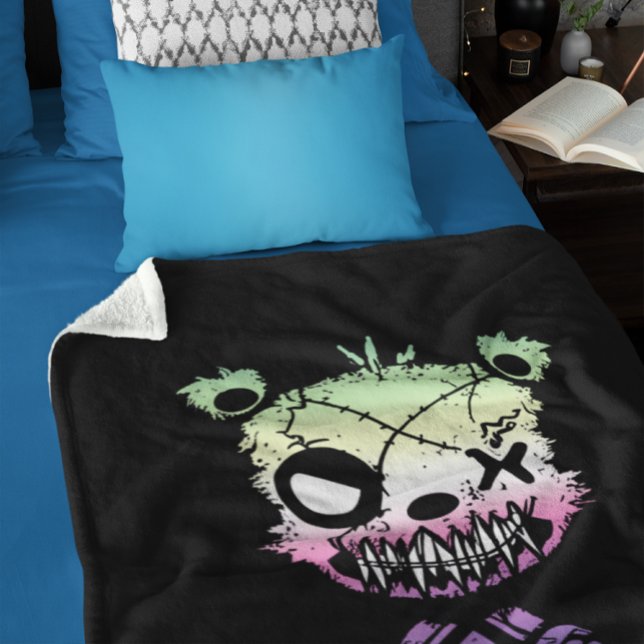 Goth Genderfade Pride Flag farbiger Bär Sherpadecke (Von Creator hochgeladen)