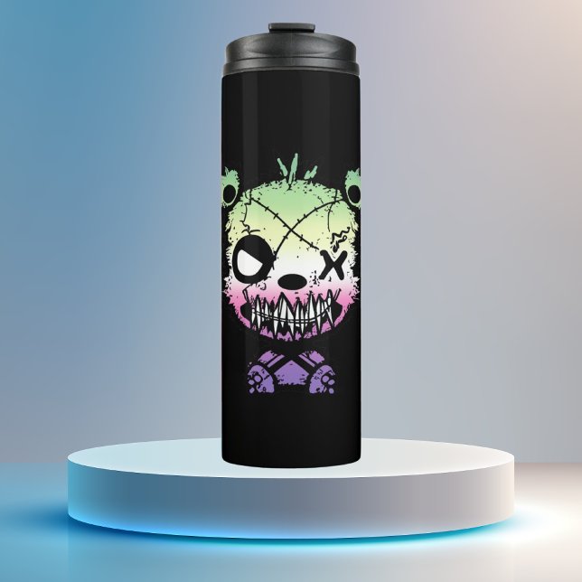 Goth Genderfade Pride Flag farbiger Bär Thermosbecher (Von Creator hochgeladen)