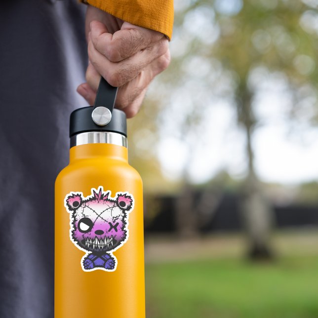 Goth Genderfluid Pride Flag farbiger Bär Aufkleber (Von Creator hochgeladen)