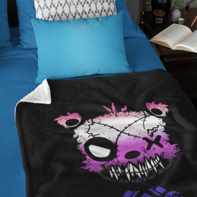 Goth Genderfluid Pride Flag farbiger Bär Sherpadecke (Von Creator hochgeladen)