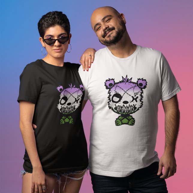 Goth Genderqueer Pride Flag farbiger Bär T-Shirt (Von Creator hochgeladen)
