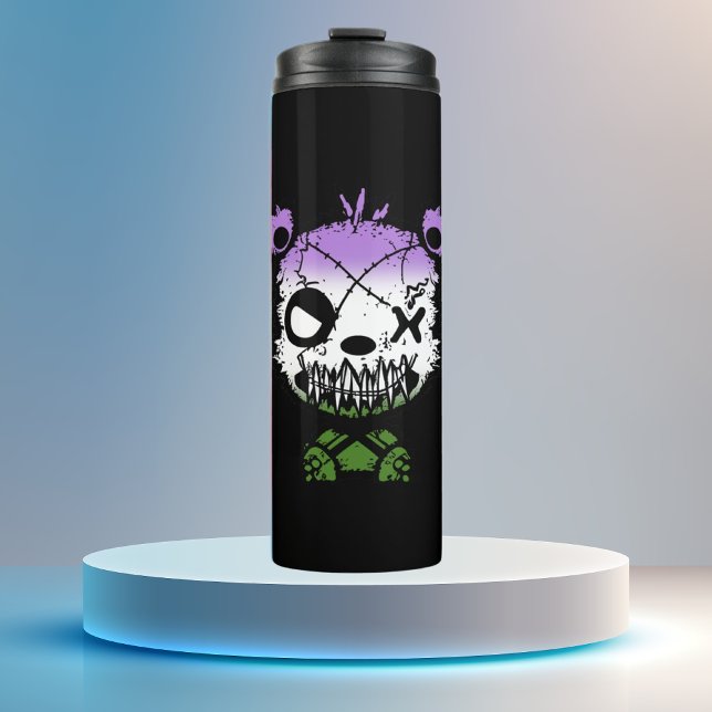 Goth Genderqueer Pride Flag farbiger Bär Thermosbecher (Von Creator hochgeladen)