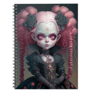 Goth Girl Pink Black Creepy Niedlich Notizblock