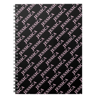 Goth Girly Pink & Black Name Feminine Office Notizblock