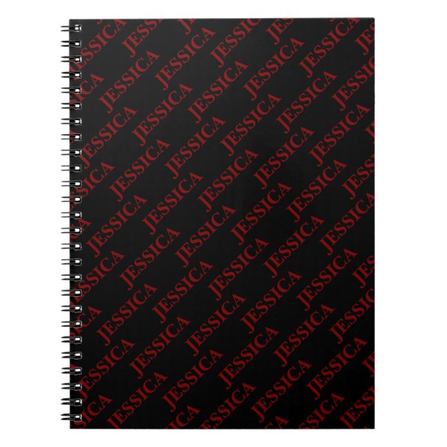 Goth Girly Red & Black Name Feminine Office Notizblock (Vorderseite)
