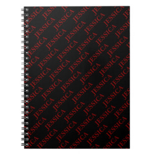 Goth Girly Rot & Schwarz Name Weiblich Büro Notizblock