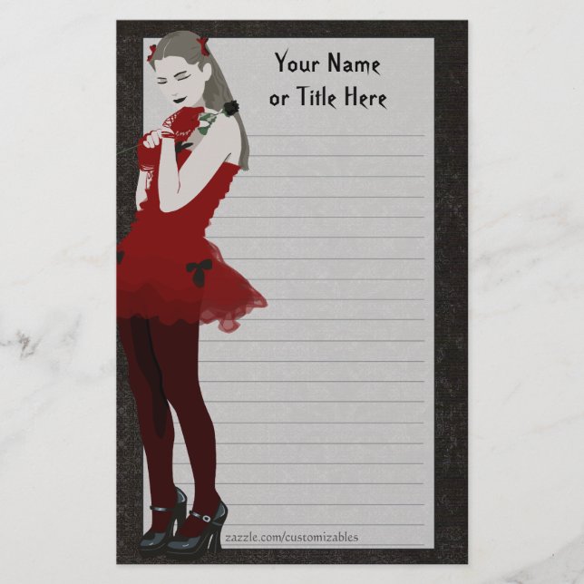 Goth Girly Stationery Briefpapier (Vorderseite)