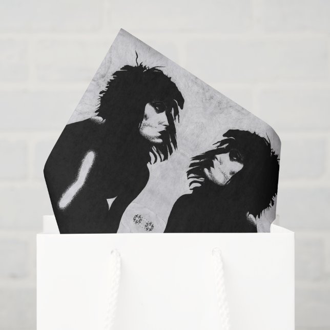 Goth Goddess Portrait Original Art Black White Seidenpapier (Geschenktüte)