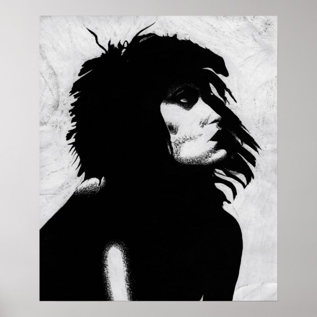 Goth Goddess Portrait Original Art Poster Print (Vorne)