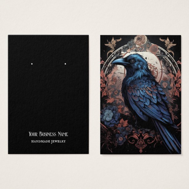 Goth Gothic Corbeau Corbeau Carte d'affichage (Devant & derrière)