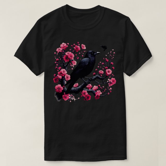Goth Gothic Dark Spooky Raven Crow Witchy Tree Pur T-Shirt (Design vorne)