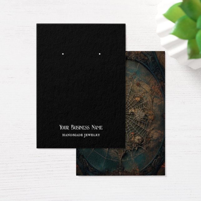 Goth Gothic Spiderweb Earring Display Card (Schreibtisch)