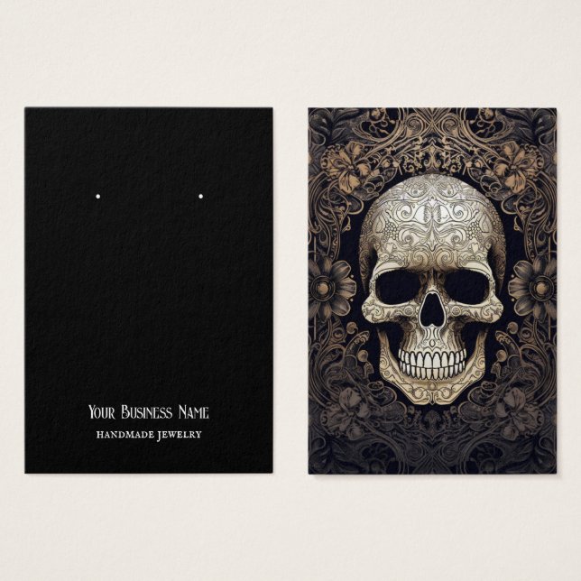 Goth Gothique Crâne d'oreille carte d'affichage (Devant & derrière)