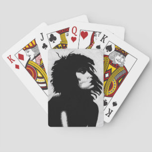 Goth Göttin Frau Porträt Ikonische Modekunst Spielkarten