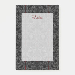 Goth Gray Ornament mit Skull Post-it Klebezettel