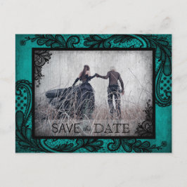 Goth Grunge Lace Foto Save the Date Ankündigungspostkarte