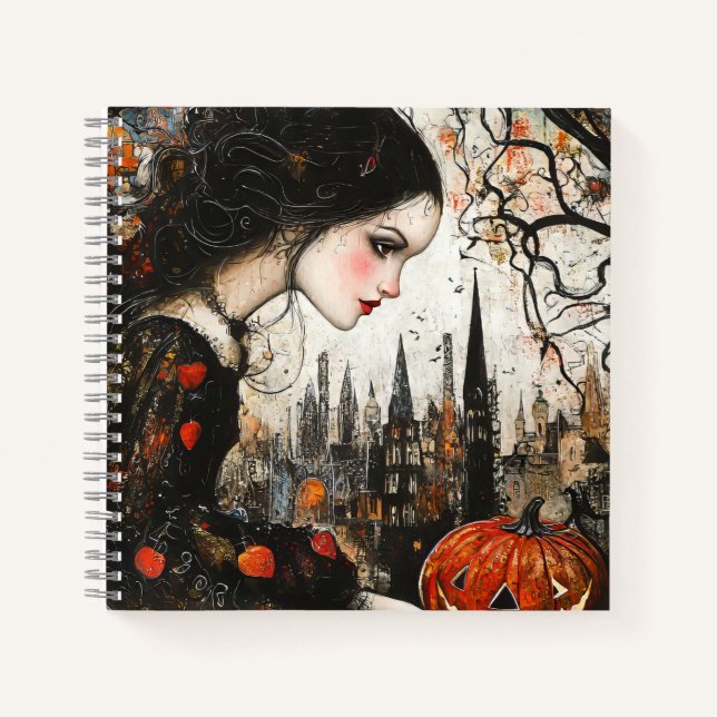 Goth Halloween Spiral Notebook Notizbuch (Vorderseite)