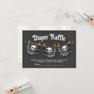 Goth Halloween Wäscheleine Skull Diaper Tombolen Einladung