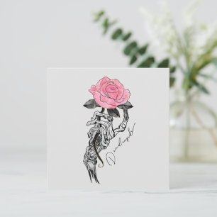 Goth Hand Skelett mit rosa Rose Toter Innen