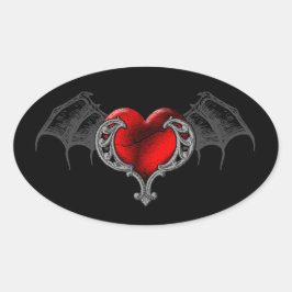 Goth Heart mit Bat Wings Sticker