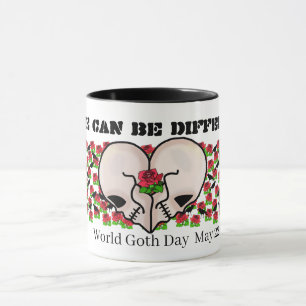 Goth Heart Skulls Liebe Tasse