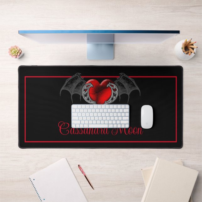 Goth Heart with Bat Wings Personnalisé (Bureau 1)
