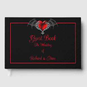Goth Heart with Bat Wings Wedding Gästebuch