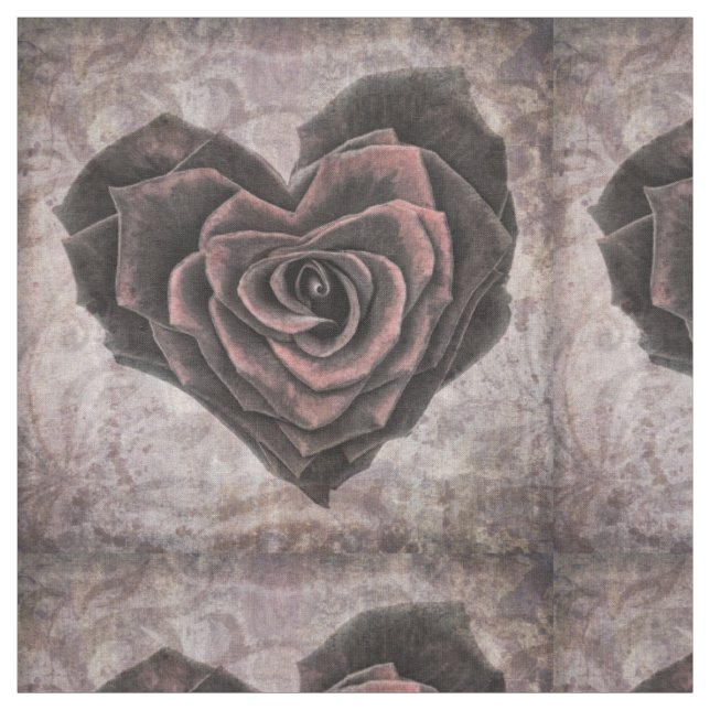Goth-Herz-Rosen-Druckstoff Stoff (Muster)