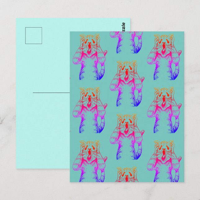 GOTH HORROR CAT DRAMA, JEMAND BEWEGTE LITTERBOX POSTKARTE (Vorne/Hinten)