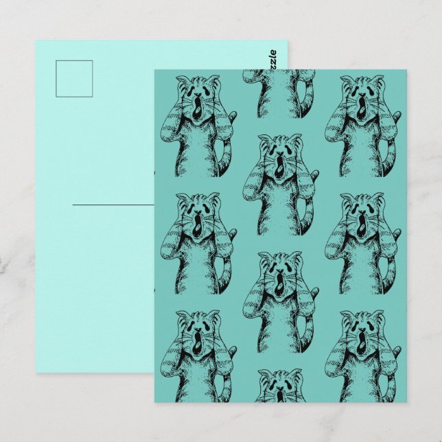 GOTH HORROR CAT DRAMA, JEMAND BEWEGTE LITTERBOX POSTKARTE (Vorne/Hinten)