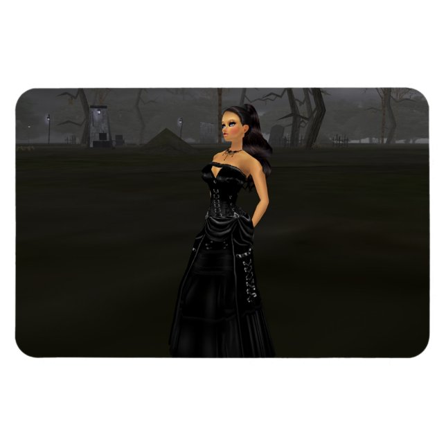 Goth Lady Dans Un Magnet De Graveyage (Horizontal)