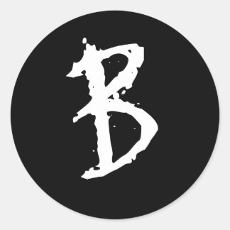 GOTH LETTER B RUNDER AUFKLEBER