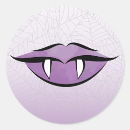 Goth Lèvres Vampire Halloween Sticker ronde Annive