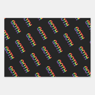 Goth LGBTQ+ Regenbogen Geschenkpapier Set