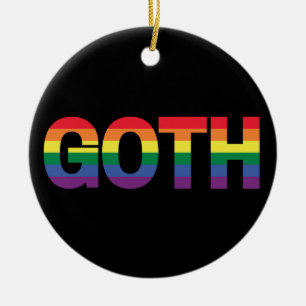 Goth LGBTQ+ Regenbogen Keramik Ornament