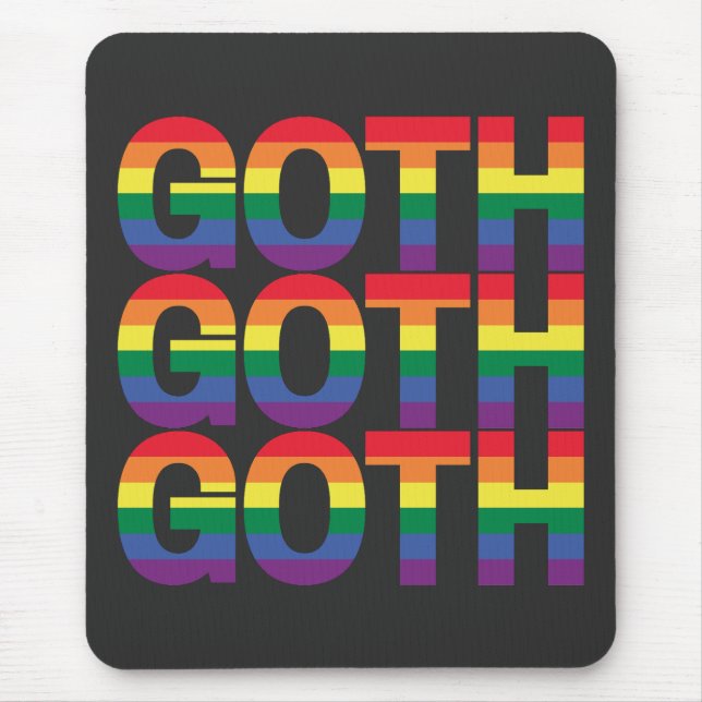 Goth LGBTQ+ Regenbogen Mousepad (Vorne)
