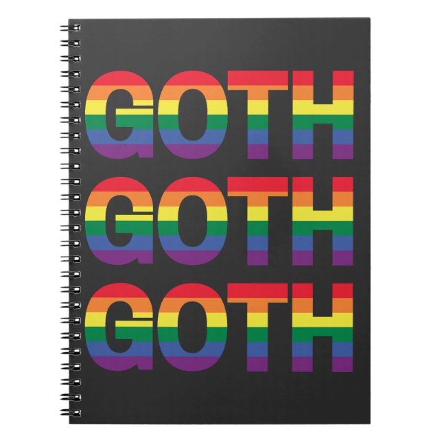Goth LGBTQ+ Regenbogen Notizblock (Vorderseite)