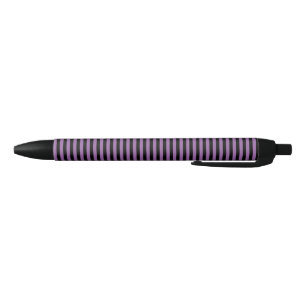 Goth Lila and Black Strip Black Ink Pen Kugelschreiber
