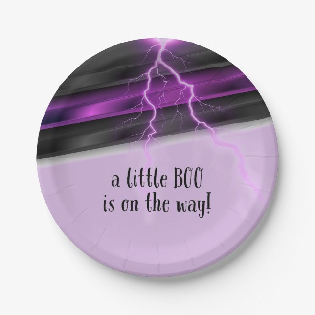 Goth Lila Black Halloween Event Baby Dusche Pappteller (Vorderseite)