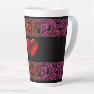 Goth Lila Ornament mit Herz Milchtasse